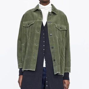 NWT ZARA Green Corduroy Jacket